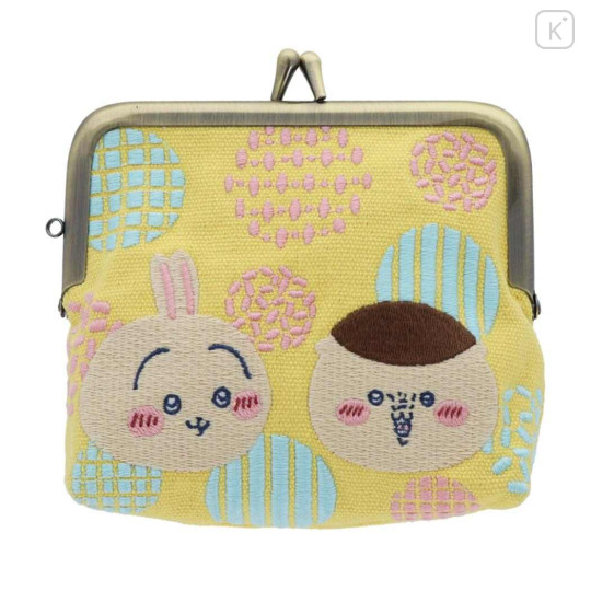 Japan Chiikawa Embroidery Mini Pouch - Rabbit & Chestnut Manju - 1