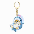 Japan Mofusand Acrylic Keychain - Cat : Shark Wanna Eat Meat - 1