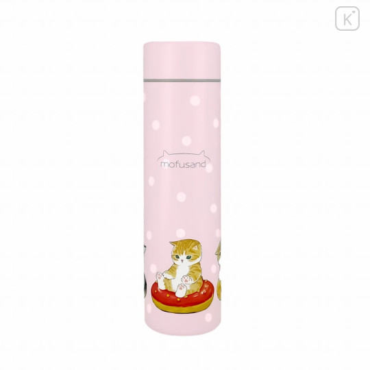 Japan Mofusand Stainless Steel Water Bottle 400ml - Cat / Donut Nyan - 1