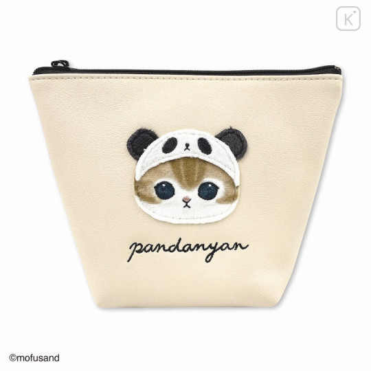 Japan Mofusand Fluffy Boat-shaped Pouch - Cat / Panda - 1