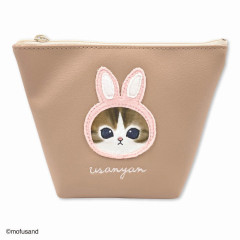 Japan Mofusand Fluffy Boat-shaped Pouch - Cat / Rabbit