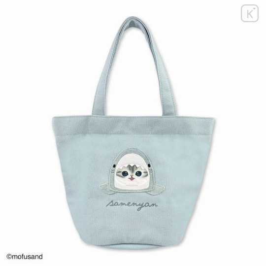 Japan Mofusand Fluffy Mini Tote Bag - Cat / Shark - 1