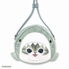 Japan Mofusand Fluffy Pochette Shoulder Bag - Cat / Shark