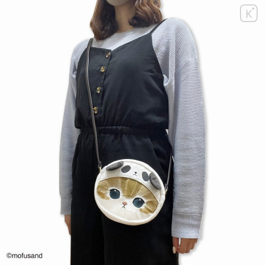 Japan Mofusand Fluffy Pochette Shoulder Bag - Cat / Panda - 2