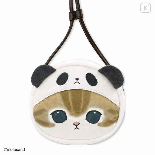 Japan Mofusand Fluffy Pochette Shoulder Bag - Cat / Panda - 4