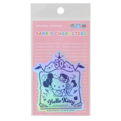 Japan Sanrio Vinyl Sticker - Hologram / Hello Kitty 50th Anniversary