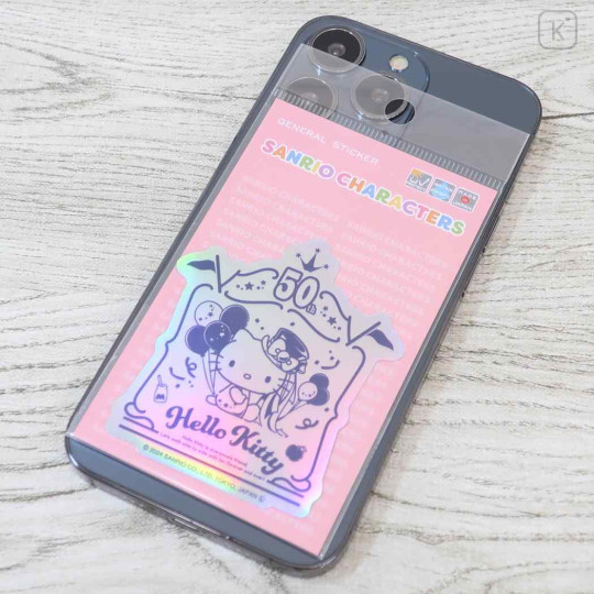 Japan Sanrio Vinyl Sticker - Hologram / Hello Kitty 50th Anniversary - 2