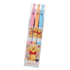 Japan Disney Store Sarasa Clip Gel Pen Set - Pooh / Flowers