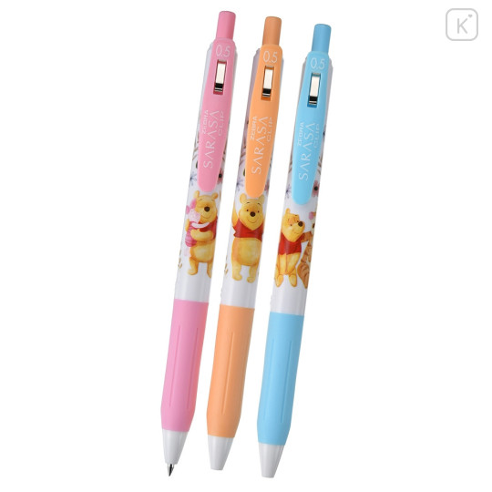 Japan Disney Store Sarasa Clip Gel Pen Set - Pooh / Flowers - 2