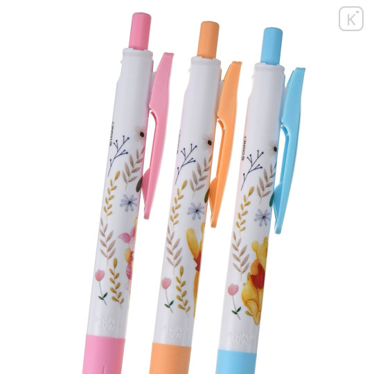 Japan Disney Store Sarasa Clip Gel Pen Set - Pooh / Flowers - 4