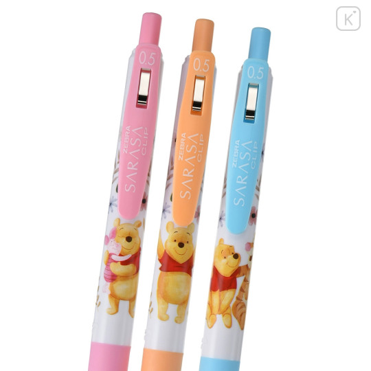 Japan Disney Store Sarasa Clip Gel Pen Set - Pooh / Flowers - 5