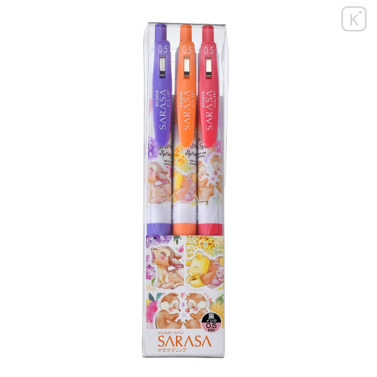 Japan Disney Store Sarasa Clip Gel Pen Set - Bambi & Winnie the Pooh & Piglet & Chip & Dale / Good Sleep - 1