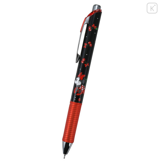 Japan Disney Store EnerGel Gel Ballpoint Pen - Minnie Mouse / Cherry Black - 1