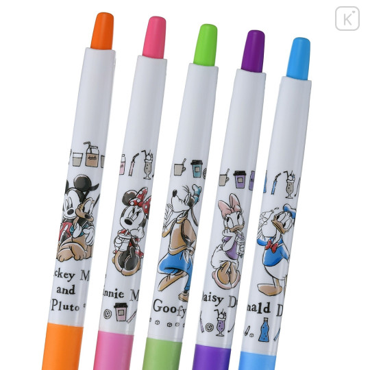 Japan Disney Store Juice Up Gel Pen 5pcs Set - Mickey & Friends / Latte - 3