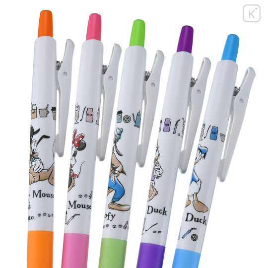 Japan Disney Store Juice Up Gel Pen 5pcs Set - Mickey & Friends / Latte - 4