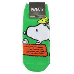 Japan Peanuts Socks - Snoopy & Woodstock /Green