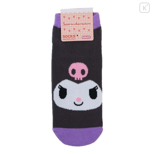 Japan Sanrio Socks - Kuromi / Smiley Face - 1