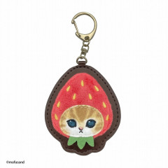 Japan Mofusand Fluffy Keychain - Fruit Cat / Strawberry