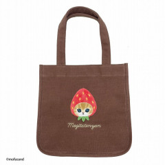 Japan Mofusand Fluffy Mini Tote Bag - Fruit Cat / Strawberry