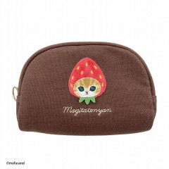 Japan Mofusand Round Pouch - Fruit Cat / Strawberry