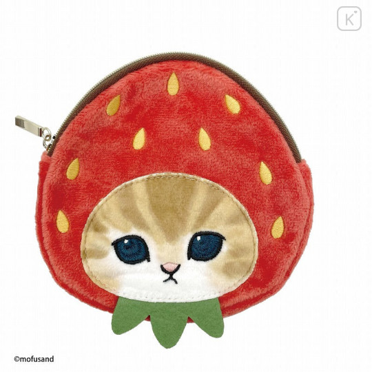 Japan Mofusand Small Pouch & Tissue Case - Fruit Cat / Strawberry - 1