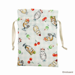 Japan Mofusand Drawstring Bag - Cat / Parfait