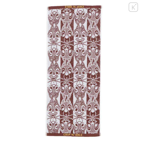 Japan Disney Jacquard Face Towel - Chip & Dale / Silhouette - 1