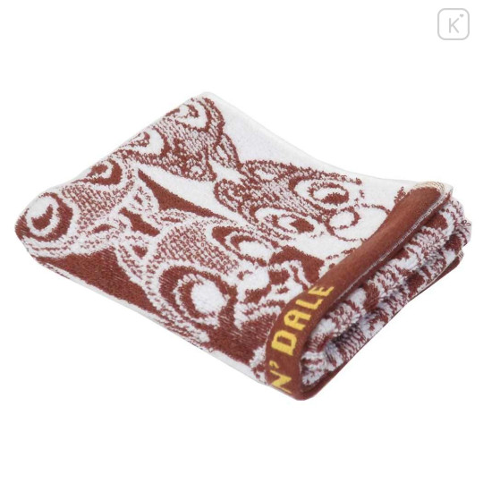 Japan Disney Jacquard Face Towel - Chip & Dale / Silhouette - 3