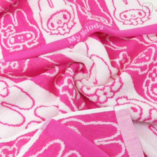 Japan Sanrio Jacquard Bath Towel - My Melody / Silhouette - 2