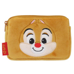 Japan Disney Fluffy Flat Pouch & Tissue Case - Dale