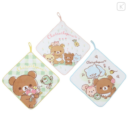 Japan San-X Hand Towel with Loop Set - Rilakkuma & Forest Friends - 1