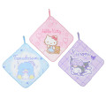 Japan Sanrio Hand Towel with Loop Set - Hello Kitty & Kuromi & Tuxedo Sam - 1