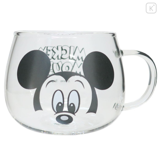 Japan Disney Glass Mug - Mickey Mouse / Retro - 1