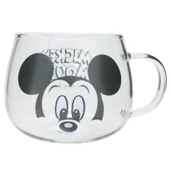 Japan Disney Glass Mug - Mickey Mouse / Retro