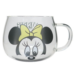 Japan Disney Glass Mug - Minnie Mouse / Retro