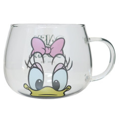 Japan Disney Glass Mug - Daisy Duck / Retro