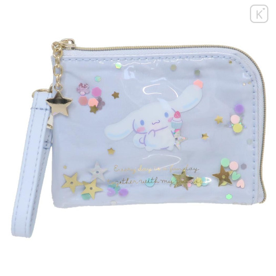 Japan Sanrio Pass Case Card Holder & Coin Case & Reel - Cinnamoroll : Everyday Is A Fun Day Togther With Friends - 1