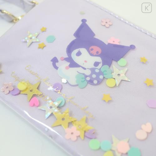 Japan Sanrio Pass Case Card Holder & Coin Case & Reel - Kuromi : Everyday Is A Fun Day Togther With Friends - 5