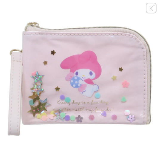 Japan Sanrio Pass Case Card Holder & Coin Case - My Melody / Everyday Is A Fun Day Togther With Friends - 1