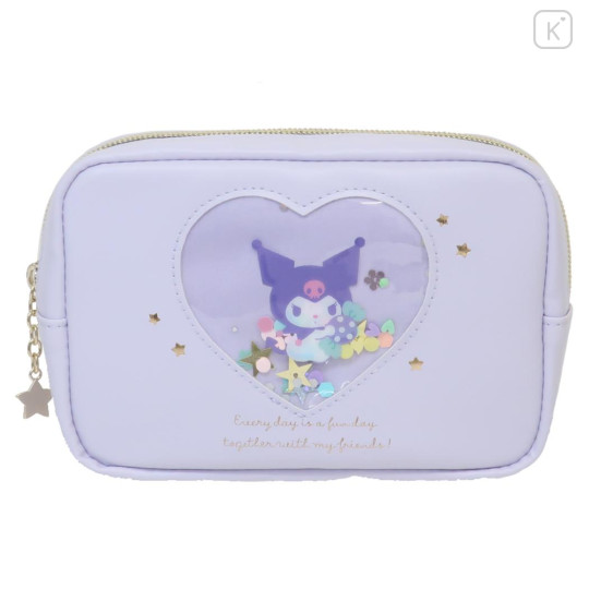 Japan Sanrio Pouch - Kuromi / Everyday Is A Fun Day Togther With Friends - 1