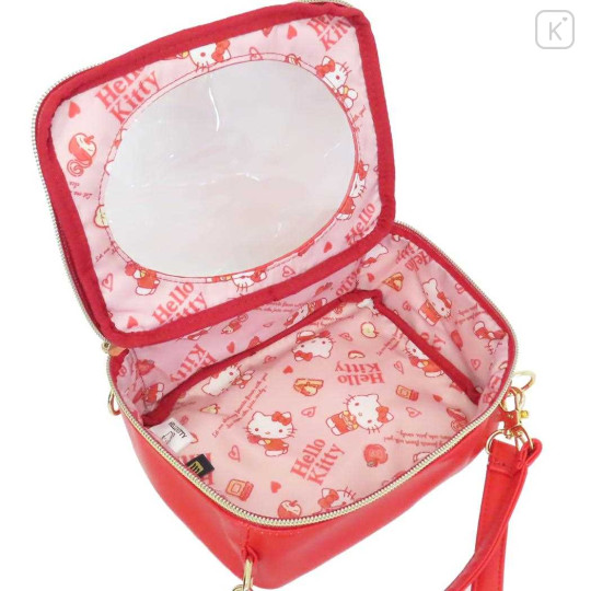 Japan Sanrio Clear Vanity Pouch with Removable Shoulder Strap - Hello Kitty - 3