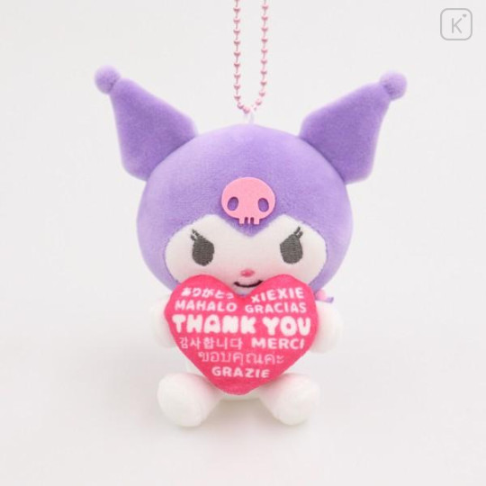 Japan Sanrio Mascot Holder - Kuromi / Hearty Thank You - 1