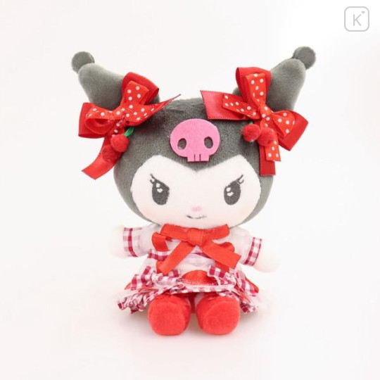 Japan Sanrio Mascot Holder - Kuromi / Cherry White Lolita - 1