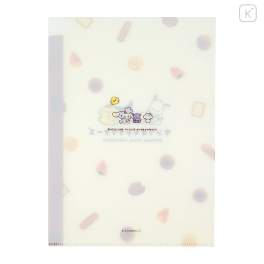 Japan Sanrio 3 Pockets A4 Index File - Retro Bread / White - 2