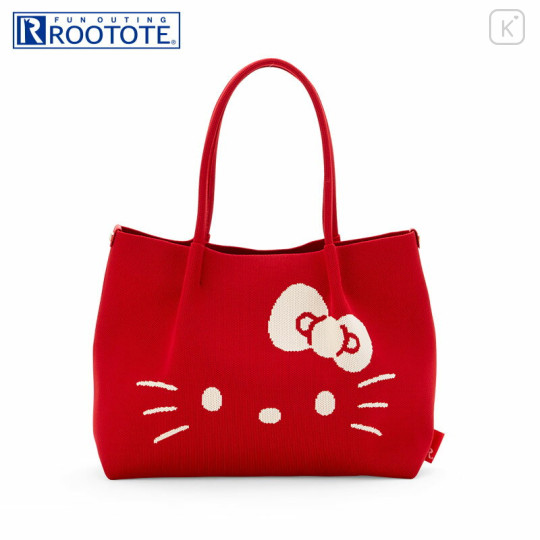 Japan Sanrio Rootote Deli Tote Bag - Hello Kitty : Red - 1