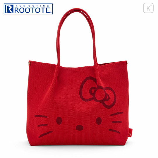 Japan Sanrio Rootote Medium Tote Bag - Hello Kitty / Red - 1