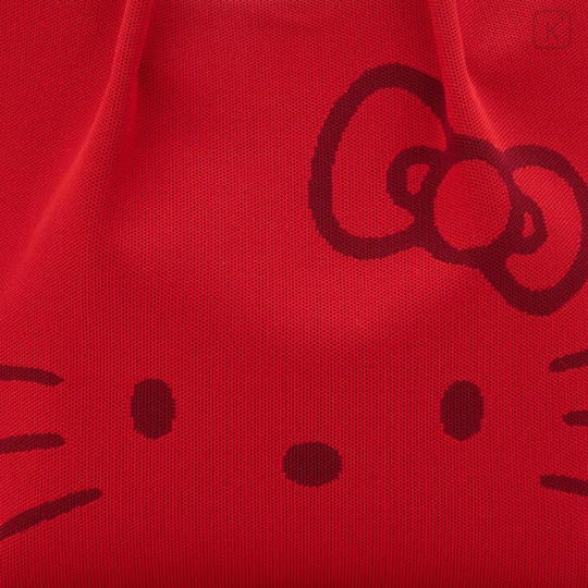 Japan Sanrio Rootote Medium Tote Bag - Hello Kitty / Red - 4