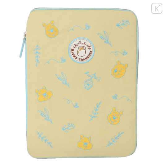 Japan Disney Bifold Laptop / Tablet Case - Pooh Yellow & Blue - 1