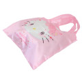 Japan Sanrio Eco Shopping Bag & Pouch - Pink Touching / Hello Kitty 50th Anniversary - 2