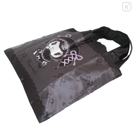 Japan Sanrio Eco Shopping Bag & Pouch - Kuromi / Midnight Melokuro - 2